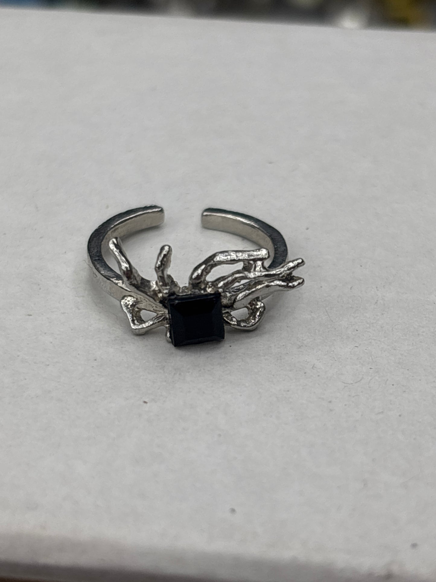 Black Gem Spider Rings