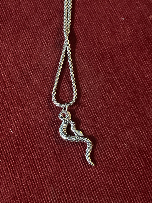 Necklace - silver snake