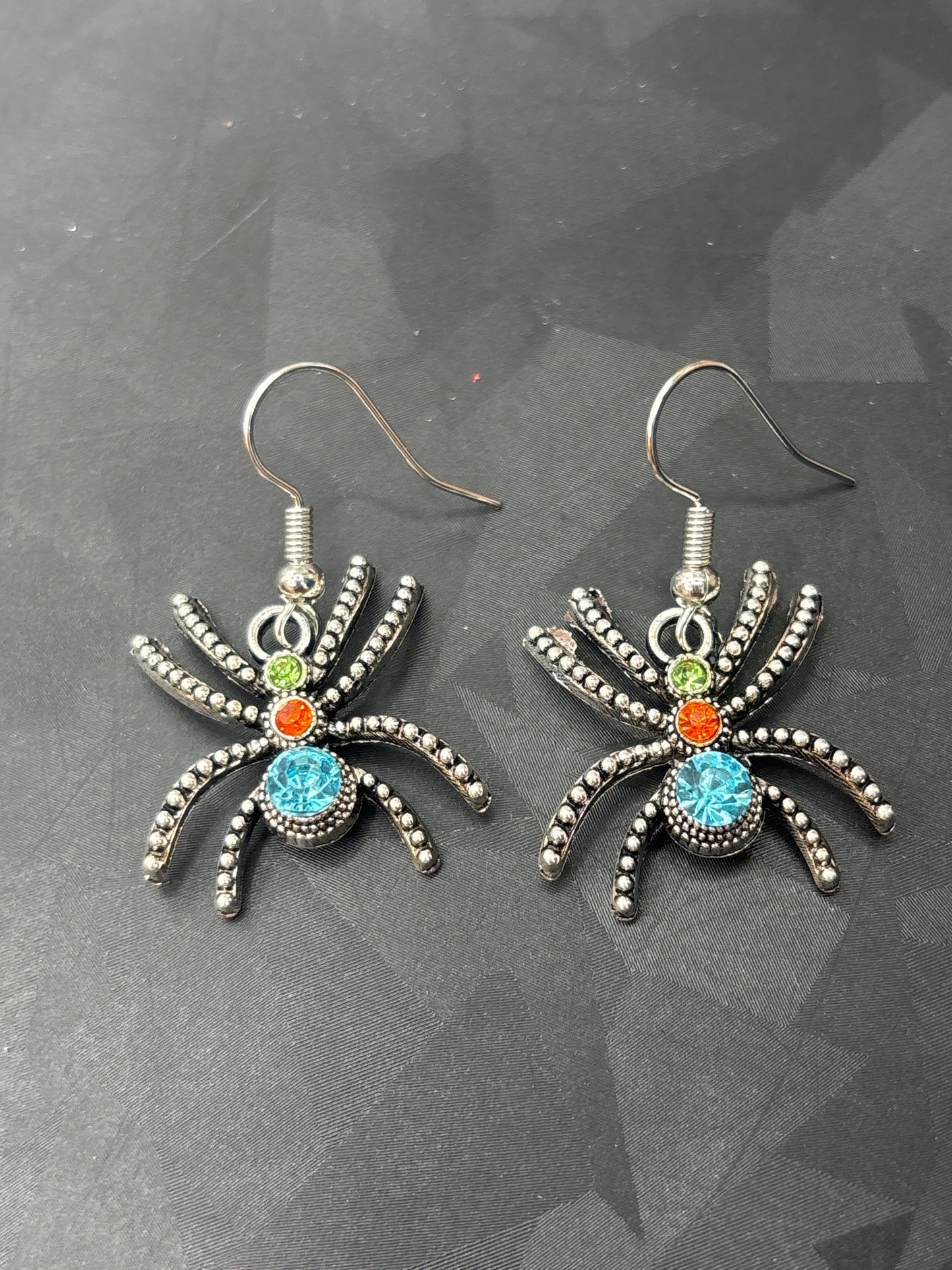 Earring - Spider Multi Color Gem