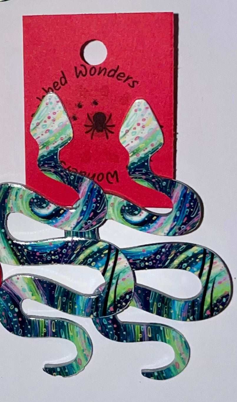 Earrings - Snakes Multi Print