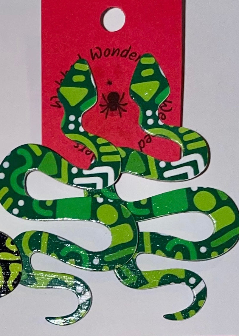 Earrings - Snakes Multi Print