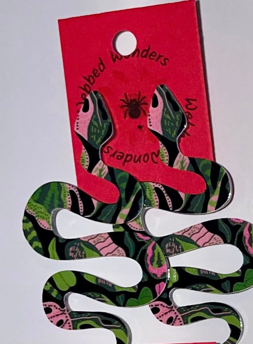 Earrings - Snakes Multi Print