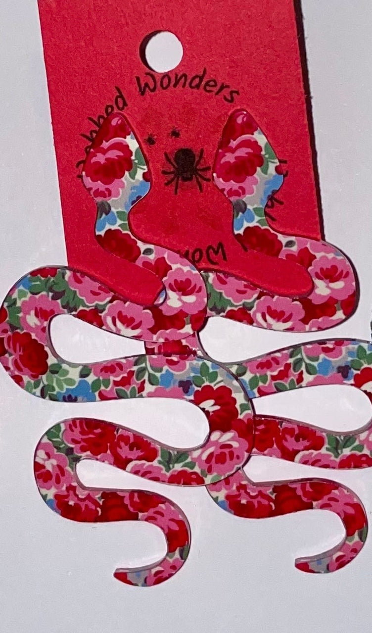 Earrings - Snakes Multi Print