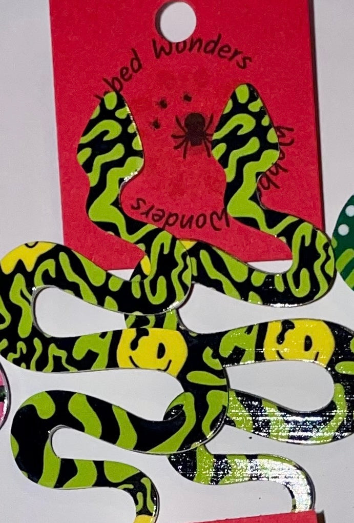 Earrings - Snakes Multi Print