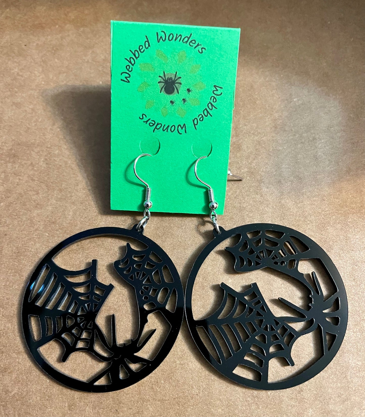 Earring - laser round spider