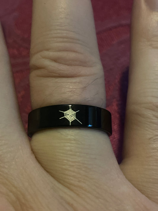 Ring - Black Etched Web