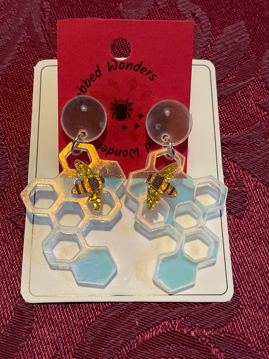 Earring - Bee / Honeycomb