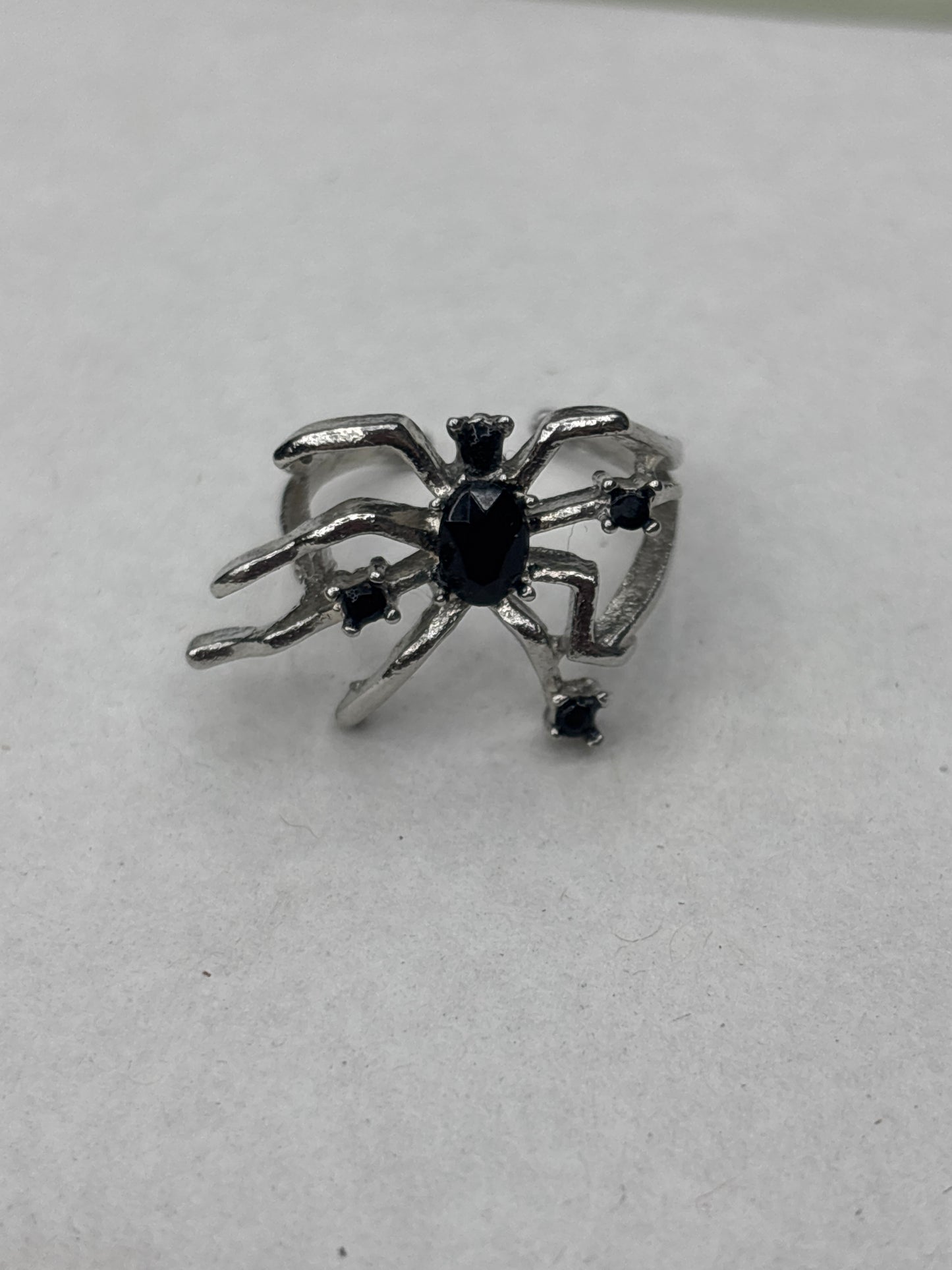 Black Gem Spider Rings