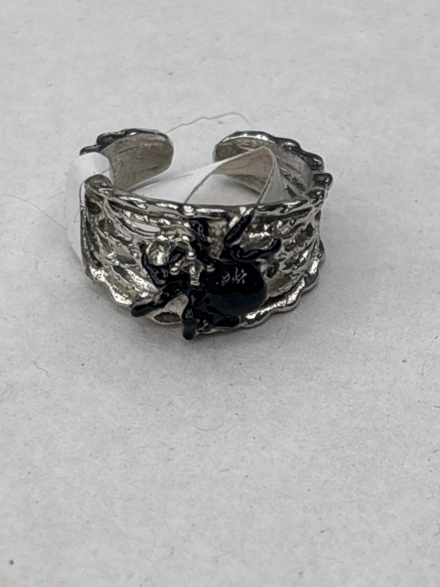 Black Gem Spider Rings