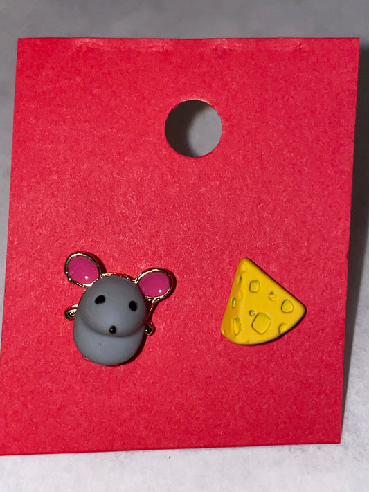 Earring - Mouse & Cheese