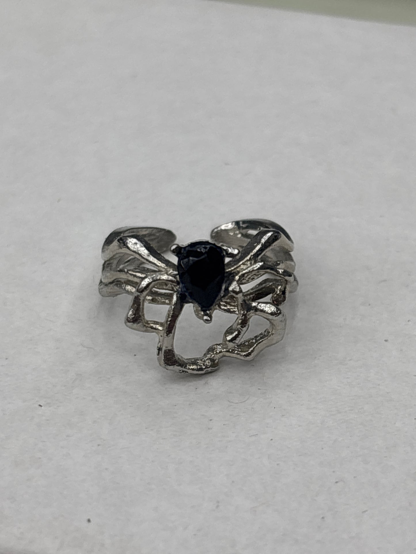 Black Gem Spider Rings