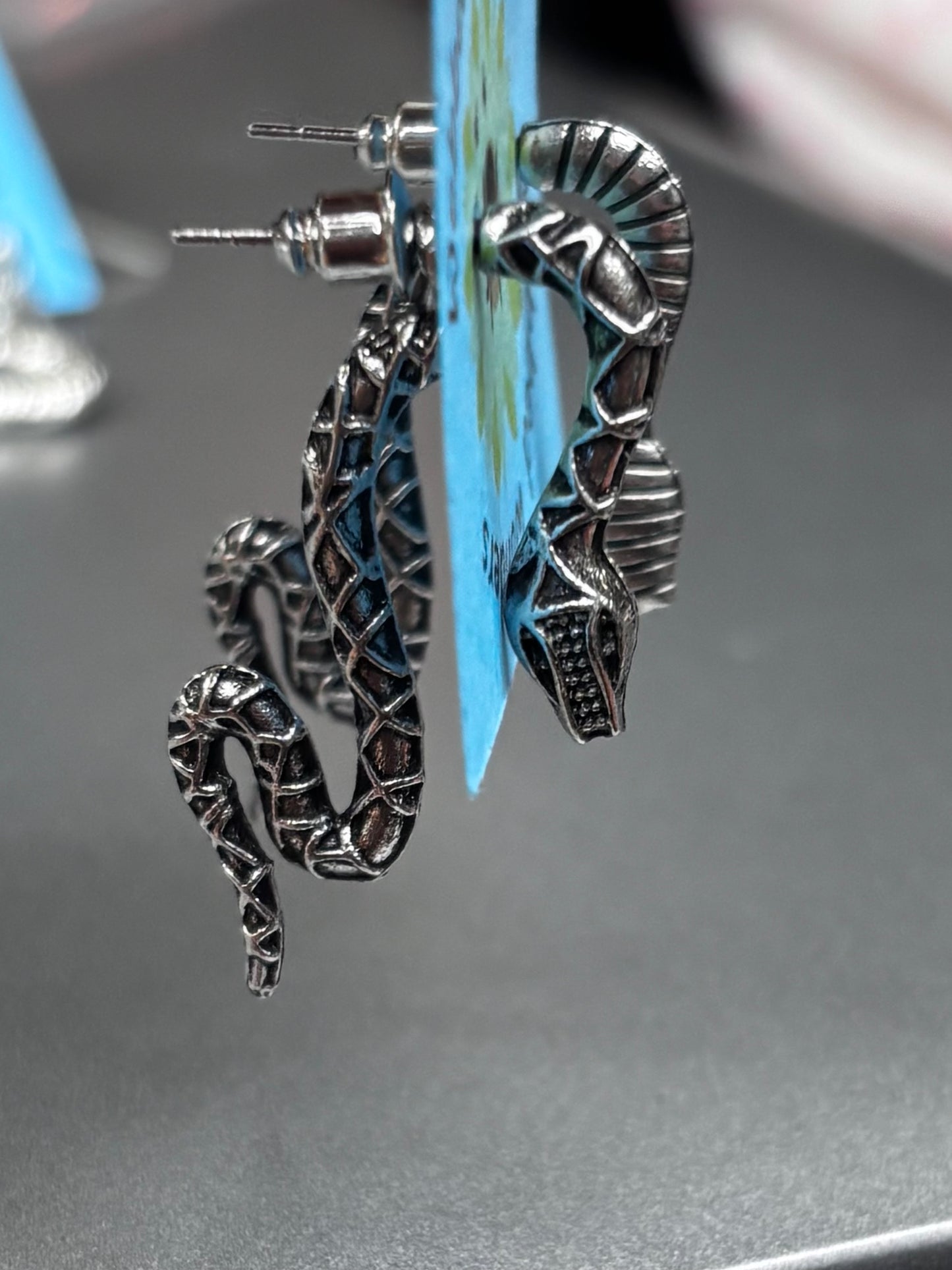 Silver snake dangles