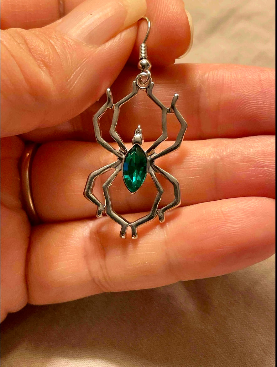 Earring - spider teal