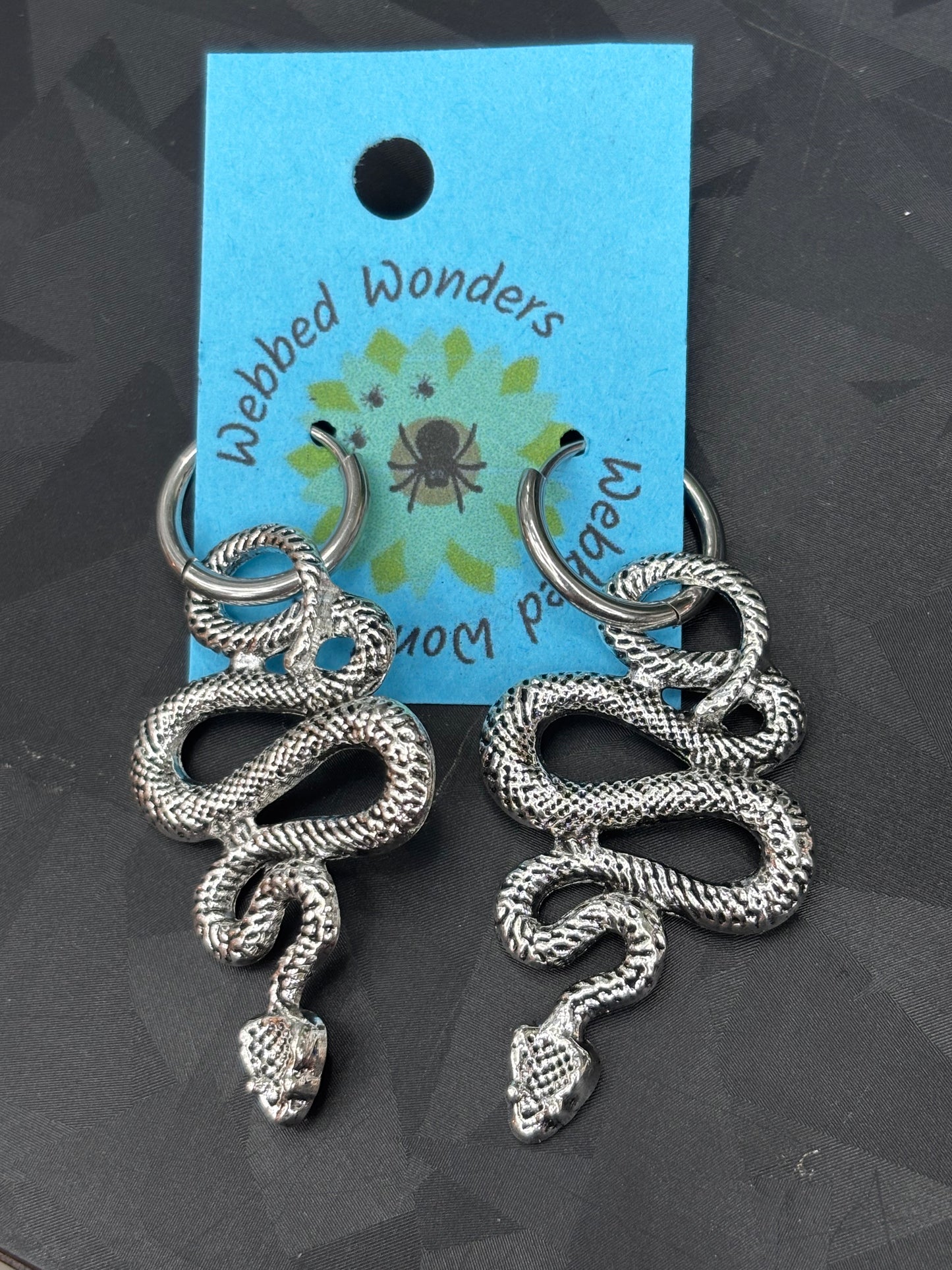 Silver snake dangles