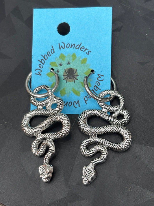 Silver snake dangles