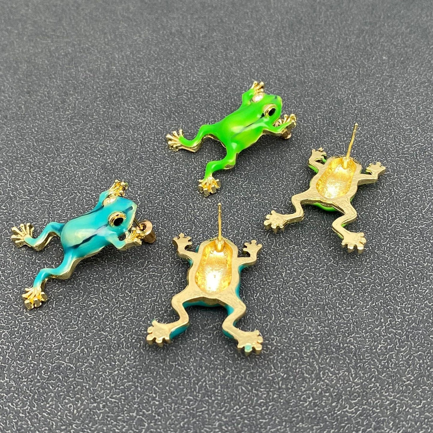 Creative Enamel Tree Frog Post Earrings