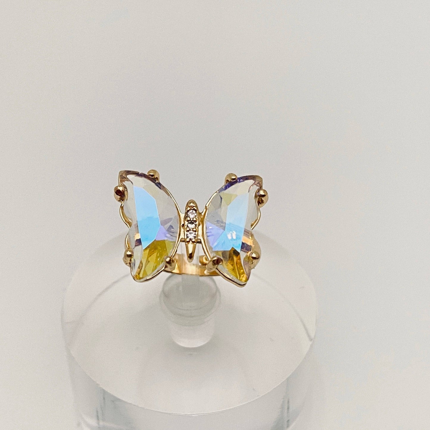 Gradient Glass Butterfly Ring