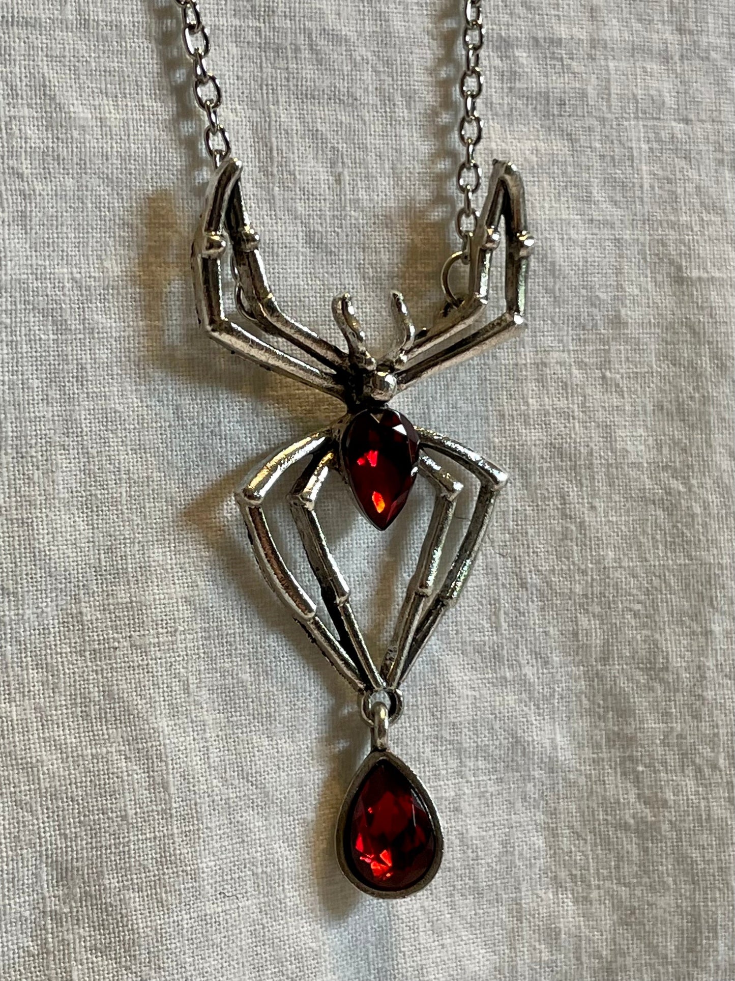 Necklace - Spider Red Gem