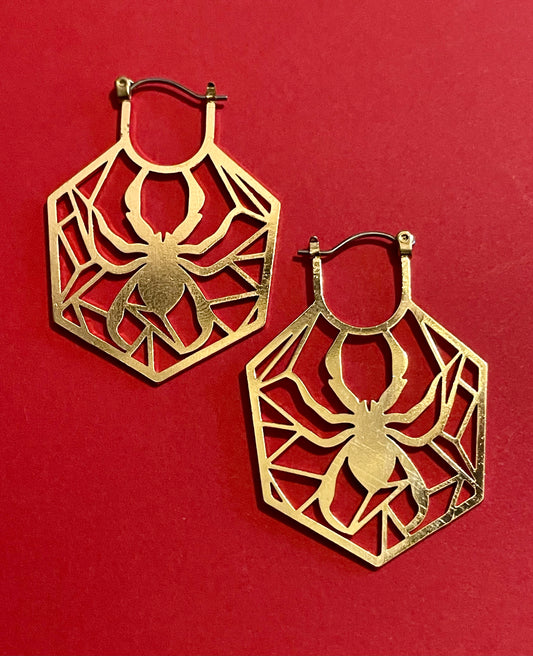 Earrings - Spider Hoop Cutout