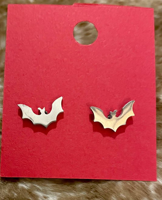 Earring - Stud Bat Silver