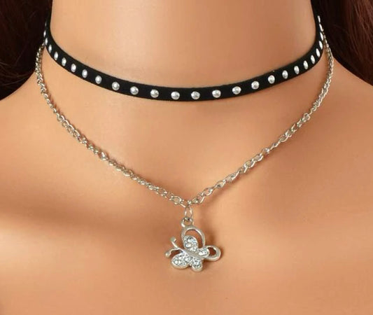 Choker - Butterfly Silver