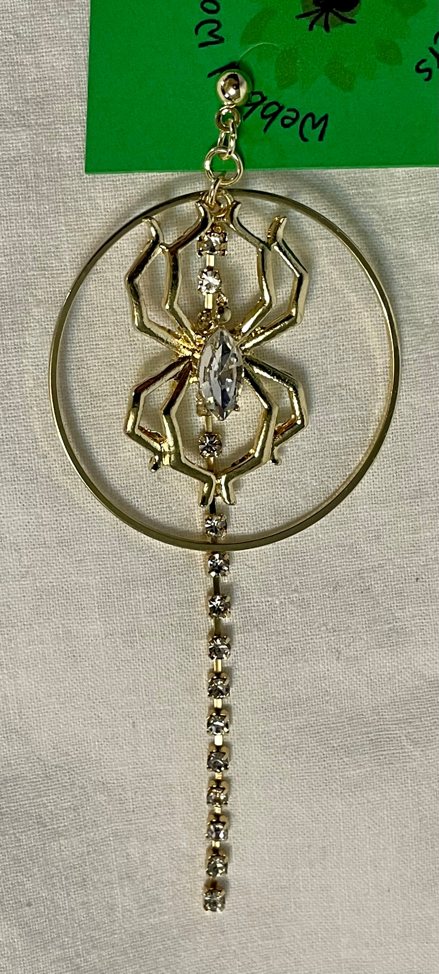 Earring - Dangle Gold Spider Post